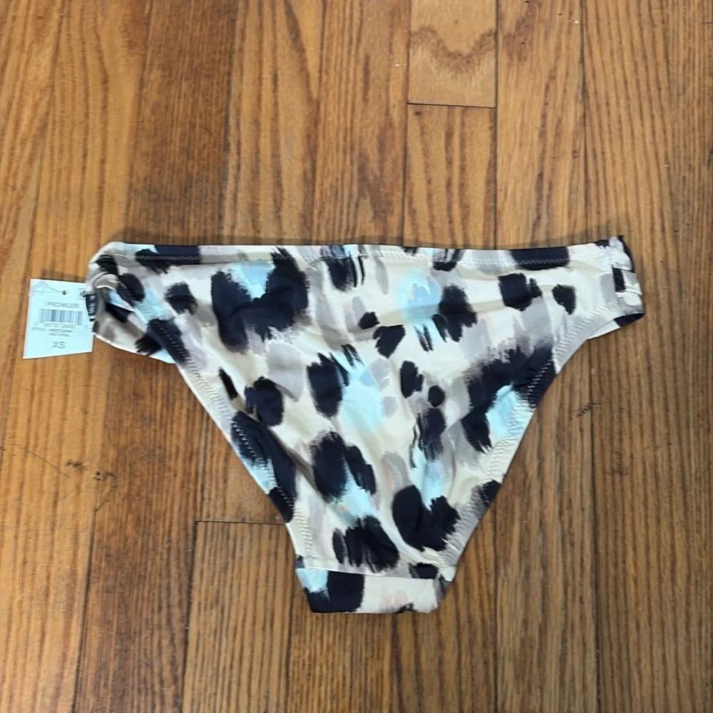 BAR III Shirred Hipster Swimsuit Bottom Beige Leopard size XS‎ NWT